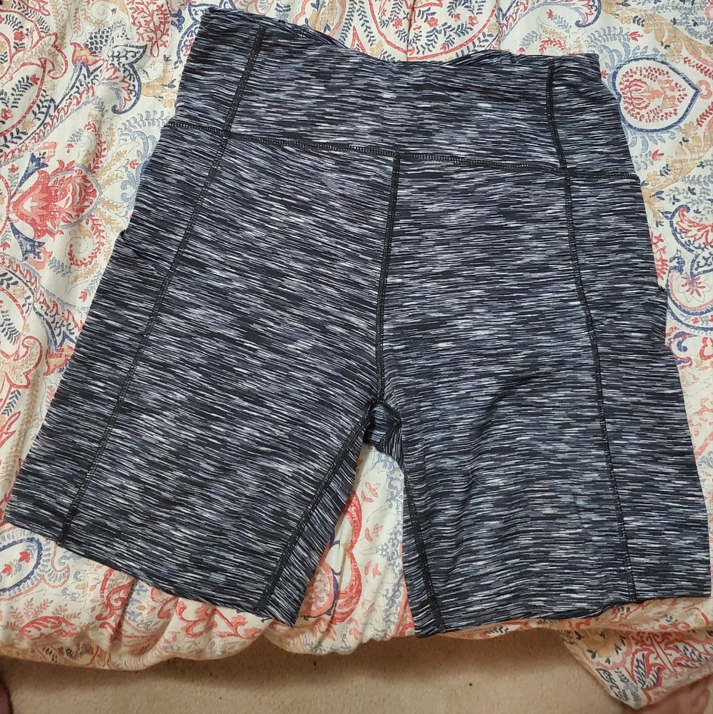 Stylish High-Waisted Black and Gray Women's Shorts
